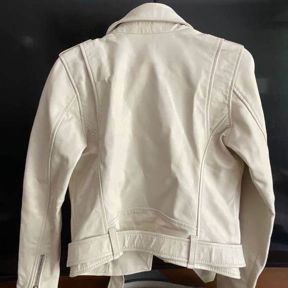 Diesel white leather jacket size xs - Picture 5 of 7
